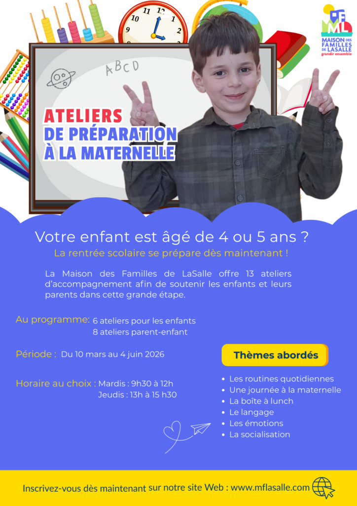 Ateliers préparation à la maternelle 2026
